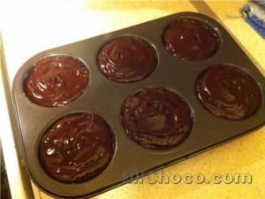 Шоколадные кексы с жидкой начинкой (шоколадный фондан)